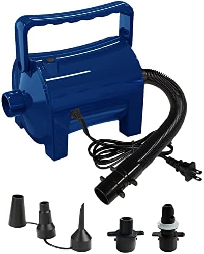  Electric Air Pump For Inflatable Pool Toys - High Power Quick-Fill Air Mattress Inflator Deflator Pump For Pool Float Raft Airbed With 3 Nozzles, 320W, 110V AC, 1.6PSI, Air Flow 26CFM
