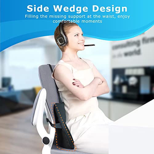  Lumbar Support Pillow For Office Chair For Low Back Pain Relief - Mini Side Wedge Shape Lumbar Pillow For Chair Comfort Your Lower Back Area (Dark Gray)