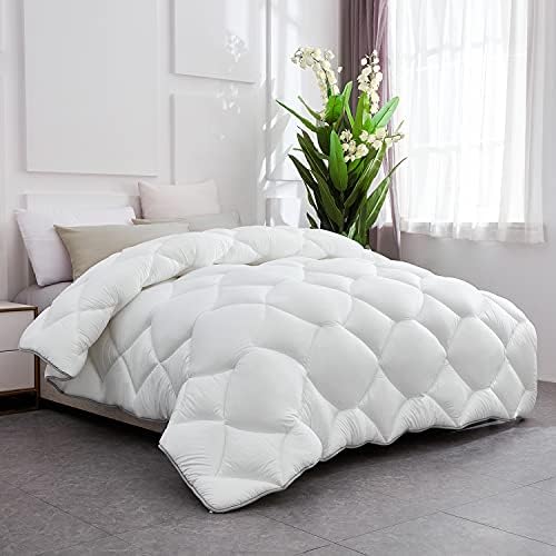  Lipo Comforter Duvet Insert King - All Season Comforters King Size - Quilted Down Alternative Comforter Reversible Duvet Insert With Corner Tabs (White,King,90x102 Inches)