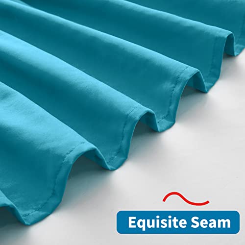  Teal Adjustable Bed Skirt For Full & Queen Size Bed - With 14 Inch Tailored Drop, Wrap Around Bed Skirts With Adjustable Elastic Belt For Easy Fitting - Wrinkle & Fade Resistant