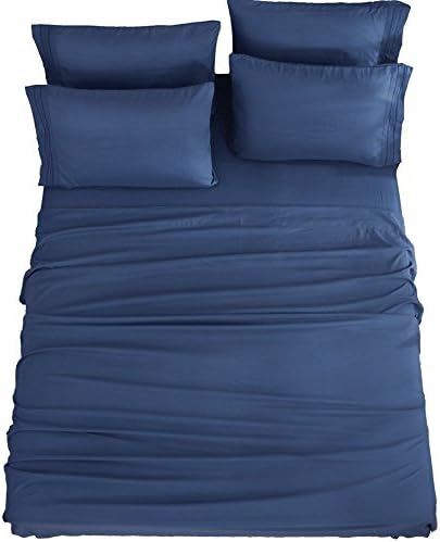  SONORO KATE Bed Sheets Set Sheets Microfiber Super Soft 1800 Thread Count Egyptian Sheets 16-Inch Deep Pocket Wrinkle- 6 Piece (King, Grey)