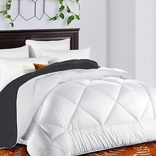  TEKAMON All Season Queen Comforter Winter Warm Summer Soft Quilted Down Alternative Duvet Insert Corner Tabs, Machine Washable Fluffy Reversible Collection For Hotel, Snow White