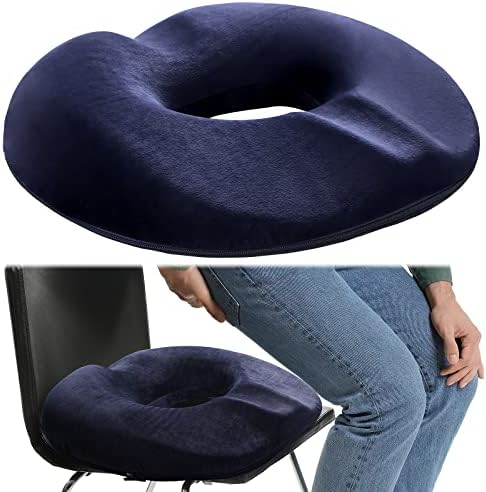  Male Donut Pillow Donut Seat Cushion For Office Chair Large Tailbone Pain Relief Cushion Ergonomic Hemorrhoid Pillow For Man Butt Bed Sores Prostate Coccyx Sciatica Pregnancy Postpartum Pelvic (Navy)