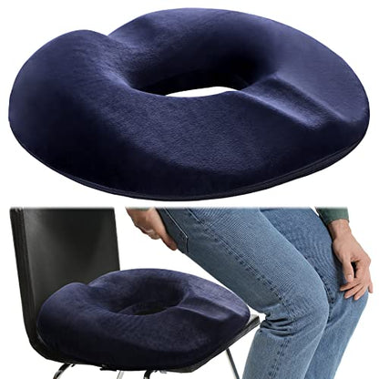  Male Donut Pillow Donut Seat Cushion For Office Chair Large Tailbone Pain Relief Cushion Ergonomic Hemorrhoid Pillow For Man Butt Bed Sores Prostate Coccyx Sciatica Pregnancy Postpartum Pelvic (Navy)