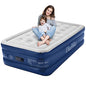  Inflatable Twin Air Mattress With Built In Pump,18" Elevated Durable Air Mattresses For Camping,Home&Guests,Fast&Easy Inflation/Deflation Airbed,Blue Double Blow Up Bed,Travel Cushion,Indoor