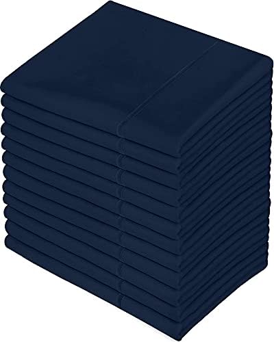  Queen Pillowcases - 12 Pack - Bulk Pillowcase Set - Envelope Closure - Soft Brushed Microfiber Fabric - Shrinkage And Fade Resistant Pillow Covers 20 X 30 Inches (Queen, White)