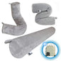  Neck Memory Foam Travel Pillow Roll Twist Adjustable Bendable To Support Leg Chin Cervical Head Shoulders- Accessories For Home & Airplane, Train, Bus Flight Traveling Best For Side & Back Sleeping