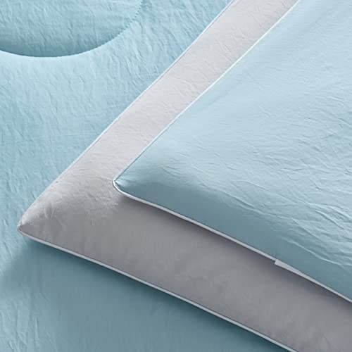  AIKOFUL Cooling Summer Blanket,Lightweight Cooling Comforter For Hot Sleepers And Night Sweats,Reversible Cooling Quilt,Breathable Lyocell™ Blended Fabric,Machine Washable(Aqua/Light Gray,60”x90”)