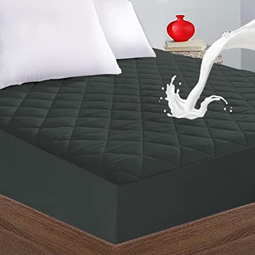  Quilted Fitted Twin XL Mattress Pad Cover, Waterproof Mattress Protector, Deep Pocket Elastic Fits Up To 21'', Breathable Soft Alternative Filling Mattress Pad