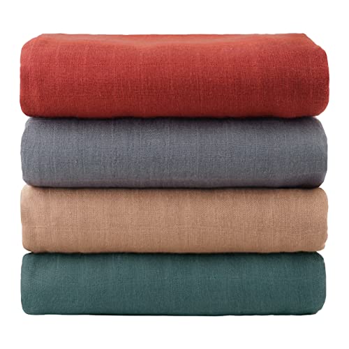  Viviland Swaddle Blanket, 100% Cotton Muslin Swaddle Blanket For Boys Girls, 4 Pack Baby Swaddle Blanket Muslin Swaddle Receiving Blanket For Newborn, Muslin Blanket Soft Silky Breathable, 47X47In