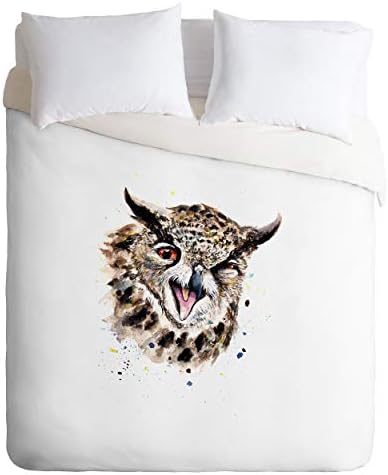  Society6 Anna Shell Winking Owl Comforter Set With Pillowcase(s), Twin, Brown