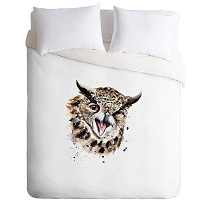  Society6 Anna Shell Winking Owl Comforter Set With Pillowcase(s), Twin, Brown