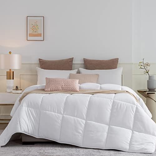  Ousidan Reversible Comforter Twin Size Down Alternative Quilt With Corner Tabs,Brushed Microfiber Cover Black/Dark Grey Comforter,Machine Washable,68x90Inches