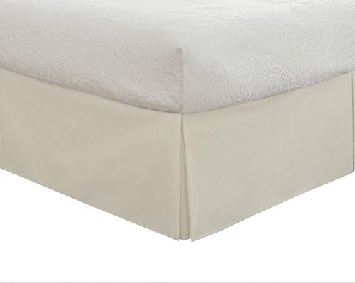  Sheetsnthings Wrinkle Free Bed Skirt 650TC (Queen, Solid Ivory) Cotton Blend 650 Thread Count