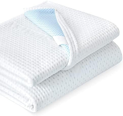  3 Inch Mattress Topper Cover (Only Cover) Mattress Protector Bedding Bamboo Rayon Removable Mattress Encasement For Latex Cool Mattress Cover With Zipper With Adjustable Straps (Queen,White)