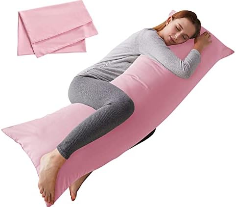  Body Pillow With Pillowcase-Soft Long Bed Pillow For Adults-Breathable Full Body Pillow Insert For Sleeping,20x54inches-Black