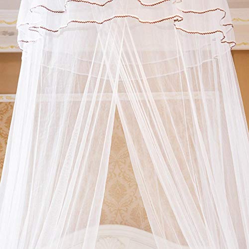  Yasashi Breathable Round Canopy Lace Princess Style Net Bed Curtain Netting (White)