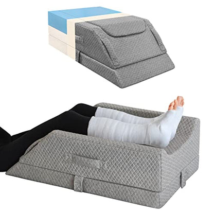  Adjustable Leg Elevation Pillows For Swelling After Surgery, Cooling Memory Foam Leg Wedge Pillow For Blood Circulation, Wedge Pillow For Sleeping, Sciatica Back Knee Hip Ankles Pain Relief