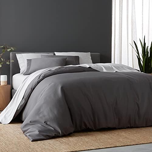  DOZ By SIJO 100% Organic Bamboo Duvet Cover Set, 1 Duvet Cover And 2 Pillowcases, Buttery Soft, Cooling, Eco Friendly, Silky Breathable, Oeko-TEX, High GSM Durable (Snow, King/Cal King)