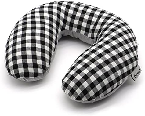  Edomi Buckwheat Neck Pillow For Sleeping U Shaped Pillow Cooling Travel Head Support Pillow For Neck Pain Relief Side Sleepers Buckwheat Hulls Concealed Zipper (12x12 Inch, AB-Black)