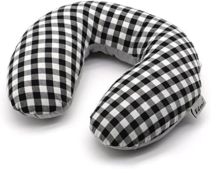  Edomi Buckwheat Neck Pillow For Sleeping U Shaped Pillow Cooling Travel Head Support Pillow For Neck Pain Relief Side Sleepers Buckwheat Hulls Concealed Zipper (12x12 Inch, AB-Black)