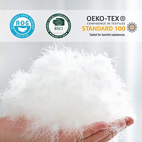  DREAMHOUR Feathers Down Comforter King Size Duvet Insert White,Soft Plush 100% Cotton Quilted Medium Warm Bed Comforter Insert With 8 Corner Tabs 106"x90"Inches