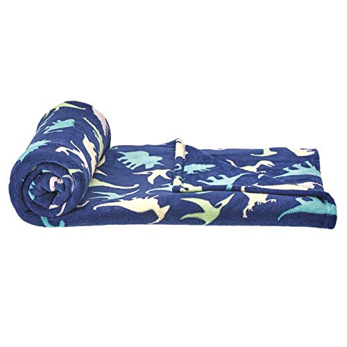 Amazon Basics Kids Dinosaur Squad Patterned Throw Blanket With Stuffed Animal Dinosaur