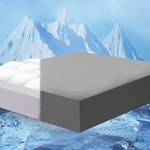  ELEMUSE Twin XL Cooling Mattress Topper For College Dorm, Thick Extra Long Twin Mattress Pad Cover For Back Pain, Plush Soft Pillowtop With Elastic Deep Pocket, Overfilled Down Alternative Filling
