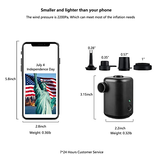  Electric Air Pump-Portable Air Pump With 3000mAh Battery USB Rechargeable To Inflate Deflate For Swimming Ring,Pool Floats，Air Bed，Vacuum Storage Bags