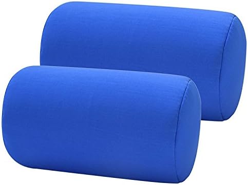  Bookishbunny 2pcs Micro Bead Roll Pillow Cushion For Bed Back Neck Head Body Support, 13" X 7", Various Designs (Dark Gray)