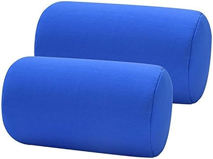  Bookishbunny 2pcs Micro Bead Roll Pillow Cushion For Bed Back Neck Head Body Support, 13" X 7", Various Designs (Dark Gray)