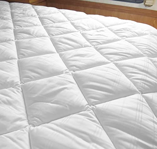  RV Short Queen 60x75 Quilted Mattress Pad Cover. Fitted Sheet Style. For RV, Camper. Made In The USA