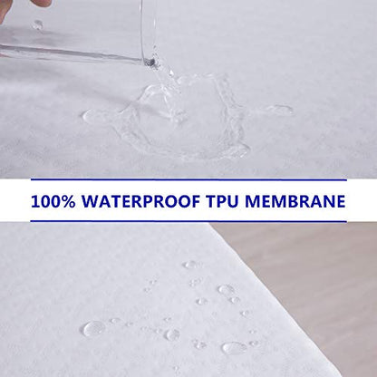  Queen Bed Size Waterproof Mattress Protector, Cooling Fitted Mattress Pad Cover, Up To 18'' Deep Pocket, With Breathable 3D Air Fabric