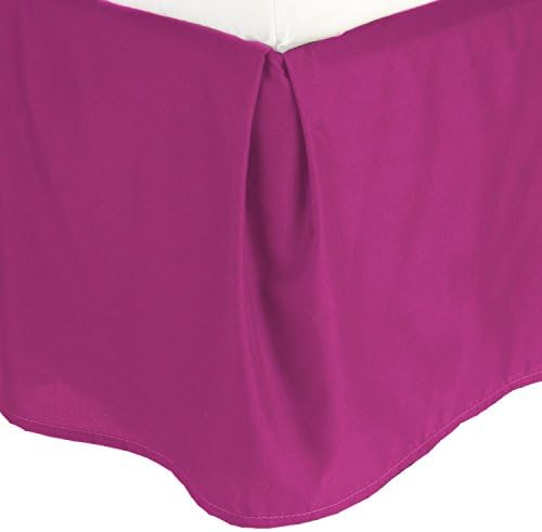  100 GSM Bed Skirt/Dust Ruffles Wrinkle-Free Egyptian Quality Solid - Pleated Tailored 14" Drop And Colors, Twin, Pink