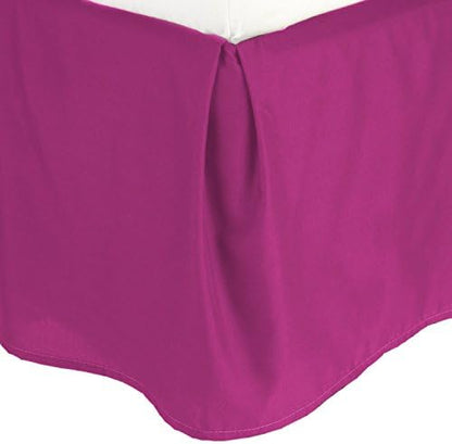  100 GSM Bed Skirt/Dust Ruffles Wrinkle-Free Egyptian Quality Solid - Pleated Tailored 14" Drop And Colors, Twin, Pink