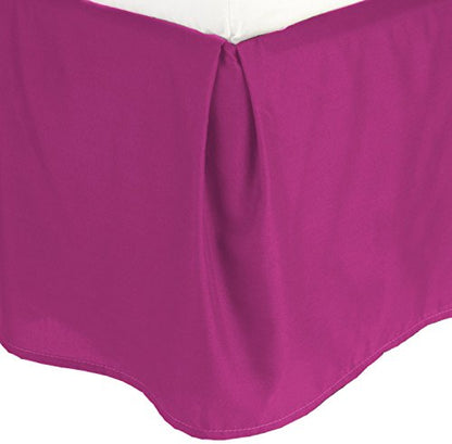  100 GSM Bed Skirt/Dust Ruffles Wrinkle-Free Egyptian Quality Solid - Pleated Tailored 14" Drop And Colors, Twin, Pink