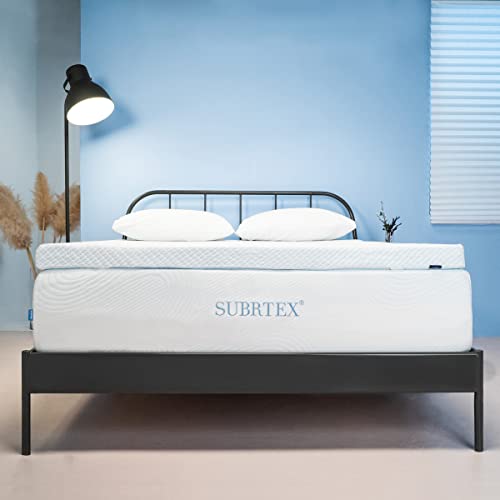  3 Inch Gel-Infused Memory Foam Bed Mattress Topper High Density Cooling Pad Removable Fitted Bamboo Cover Ventilated Design-10 Years Warranty (Queen)