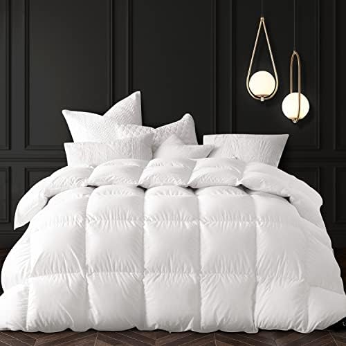  Down Blanket, Extra Lightweight Summer Comforter/Duvet Insert, Noiseless & Extra Soft, 400 Thread Count,King Size 106x90 Inches,12 Ounce Fill Weight, White……