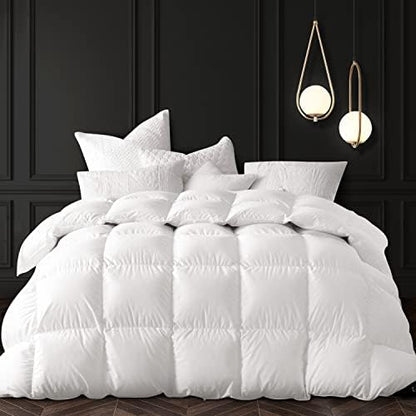  Down Blanket, Extra Lightweight Summer Comforter/Duvet Insert, Noiseless & Extra Soft, 400 Thread Count,King Size 106x90 Inches,12 Ounce Fill Weight, White……