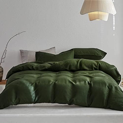  TOSMO Linen Duvet Cover Set, 100% French Flax Natural Linen Bedding 3pcs Set, Soft Breathablefor Hot Sleepers 1 Duvet Cover And 2 Pillowcases(Natural Linen, King)