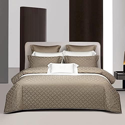  LEIGE Bedding Cotton Jacquard Sateen Four-Piece Villa Bedding Simple Skin-Friendly Soft Four-Piece Set (Color : E, Size : 200 * 230cm)