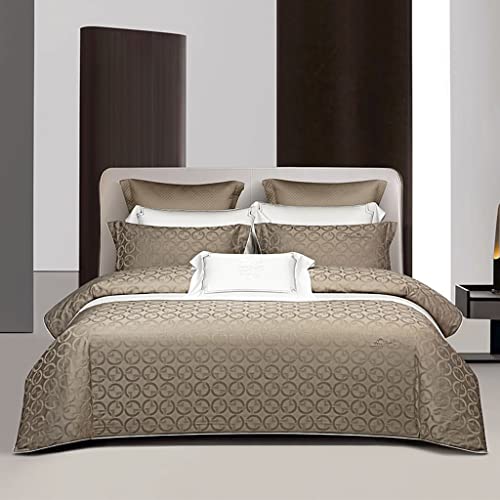  LEIGE Bedding Cotton Jacquard Sateen Four-Piece Villa Bedding Simple Skin-Friendly Soft Four-Piece Set (Color : E, Size : 200 * 230cm)
