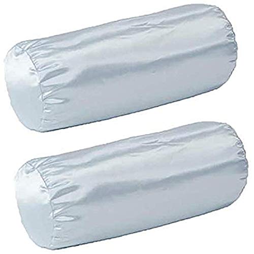  Pack Of Two Cervical Neck Roll Pillow Case - White Satin - Super Soft Quality - Made In USA - Easy To Clean - (17x7 Inch Pillowcase White) (Pillow Case Only, Does Not Include The Pillow)