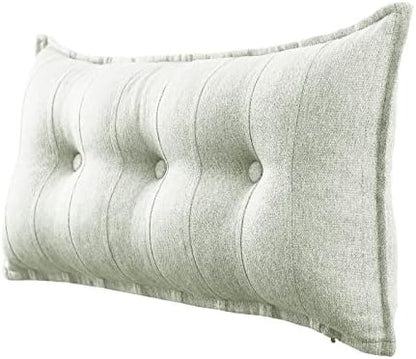 WOWMAX Rectangular Headboard Pillow Bolster Pillow For Bed Back Rest Pillow For Sitting In Bed Daybed Pillows Back Support Pillow For Bed Reading Pillow Grey-Beige Queen