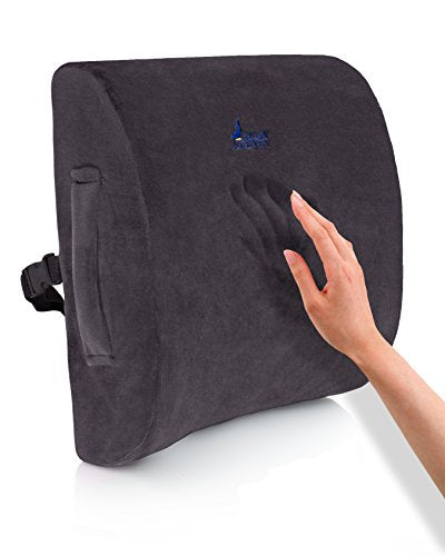  Desk Jockey Back Pillow Lumbar Support - Firm Therapeutic Grade Memory Foam For Driving Car, Office Chairs