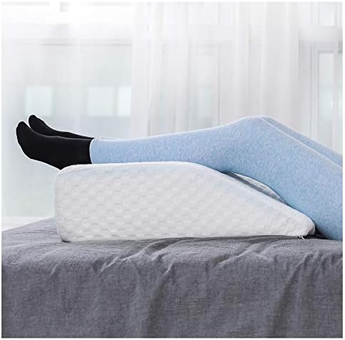  WAJ Bed Wedge Pillow For Sleeping Elevated Support Wedge Pillow With Cooling Memory Foam Top Snoring Pillow For Lower Back Pain Acid Reflux Heartburn Allergies And Legs,Removable Washable Cover
