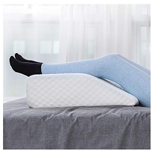 WAJ Bed Wedge Pillow For Sleeping Elevated Support Wedge Pillow With Cooling Memory Foam Top Snoring Pillow For Lower Back Pain Acid Reflux Heartburn Allergies And Legs,Removable Washable Cover