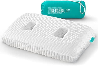  BLISSBURY Ear Pillow With Ear Hole For Sleeping With Sore Ear Pain | Piercing Pillow | Adjustable Memory Foam Pillow With Holes For Chondrodermatitis CNH | Ear Piercing Protection | Support Earplugs