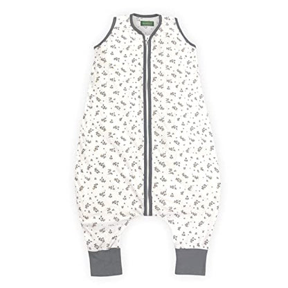 Molis & Co Toddler Sleeping Sack 2T, Breathable Muslin Baby Sleeping Bag 18-36 Months, 0.5 TOG Lightweight Unisex Toddler Wearable Blanket, Blue And Beige