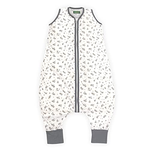  Molis & Co Toddler Sleeping Sack 2T, Breathable Muslin Baby Sleeping Bag 18-36 Months, 0.5 TOG Lightweight Unisex Toddler Wearable Blanket, Blue And Beige